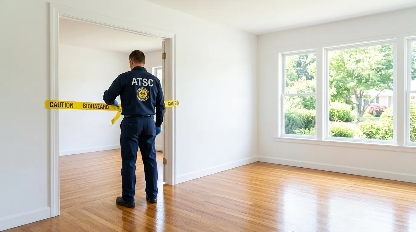 Certified biohazard cleanup crew performing Decomposition Cleanup in Baldwin